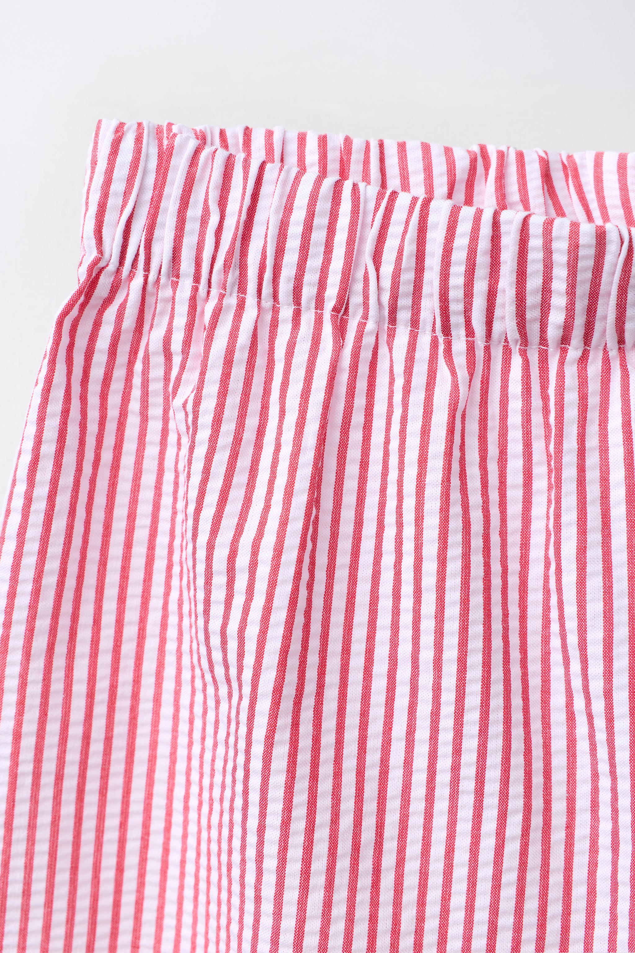 STRIPED HEART WIDE LEG PANTS